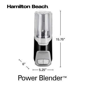 Hamilton Beach 800W Power Blender Single-Serve Personal Blender for Shakes & Smoothies with 20oz Travel Cup & Lid, Black (53620)