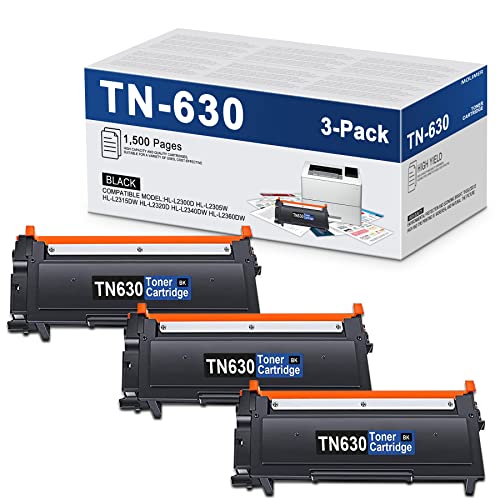 LOVPAIN TN630 TN-630 Compatible Toner Cartridge Replacement for Brother TN630 Toner Cartridge HL-L2340DW L2360DW L2380DW MFC-L2700DW L2705DW L2707DW DCP-L2520DW L2540DW Printer (3 Pack, Black)