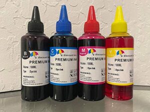 inkpro 4x100ml universal refill ink for canon hp brother lexmark dell printers (4 colors set), cyan