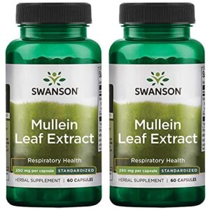 swanson mullein leaf extract – standardized 250mg 60 capsules (2 pack)