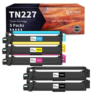 tn227 toner cartridge replacement for brother tn227 tn-227 tn227bk/c/m/y tn-227 tn223 tn223bk for mfc-l3750cdw hl-l3210cw hl-l3290cd hl-l3230cdw hl-l3270cdw mfc-l3710cw mfc-l3770cdw printer (5 packs)