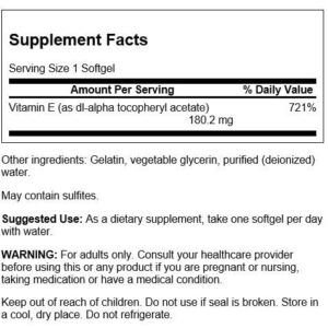 Swanson Vitamin E 400 Iu 400 Iu (268 Milligrams) 60 Sgels (2 Pack)