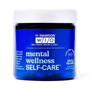 swanson wio™ mental wellness self-care™ for better sleep + mood support, cognitive wellness, non-gmo with zinc, magnesium, melatonin, nighttime – 4 oz bottle with 30 capsules (30-day supply)