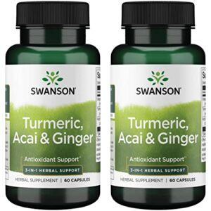 swanson full spectrum turmeric acai & ginger 60 capsules (2 pack)
