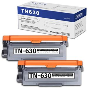 tn-630 tn630 toner cartridge: 2-pack black compatible for brother tn 630 toner replacement for hl-l2360dw l2320d l2380dw mfc-l2685dw l2680w dcp-l2520dw l2540dw printer