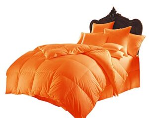 soft bed in bag 1000 series egyptian cotton 5 piece 500 gsm warm comforter set (comforter + flat sheet + fitted sheet 16″ deep + 2 pillow cases) bedding set cal. queen orange