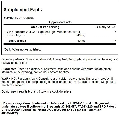 Swanson Uc-Ii Standardized Collagen 40 mg 60 Caps 2 Pack