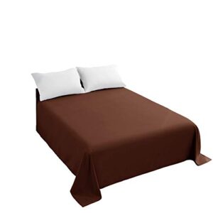 Flat Sheet Single,1 Pack Solid Flat Sheet Smooth Touch Hotel Quality ( Coffee , King )