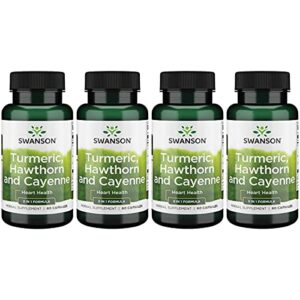 swanson full spectrum turmeric hawthorn & cayenne 60 capsules (4 pack)