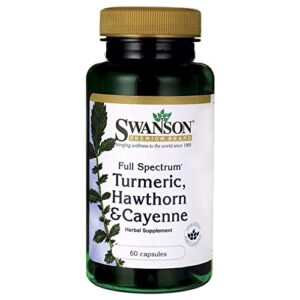 Swanson Full Spectrum Turmeric Hawthorn & Cayenne 60 Capsules (4 Pack)