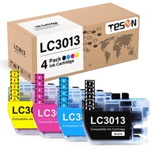 TESEN Compatible LC3013 Ink Cartridge Replacement for Brother 3013 LC 3013 LC3011 Use with Brother MFC-J497DW MFC-J895DW MFC-J491DW J497DW MFC-J690DW Series Printer (4 Pack, Black Cyan Magenta Yellow)