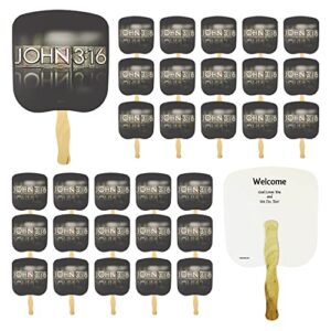 Swanson Christian Products Parlor and Church Hand Fan - Traditional Style - John 3:16 (Package of 50)