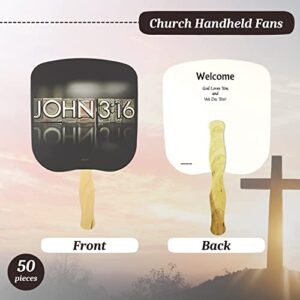 Swanson Christian Products Parlor and Church Hand Fan - Traditional Style - John 3:16 (Package of 50)