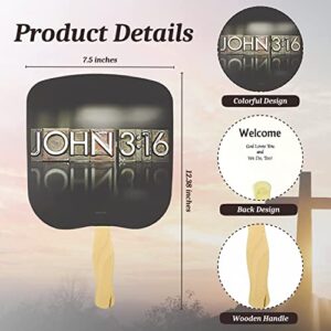 Swanson Christian Products Parlor and Church Hand Fan - Traditional Style - John 3:16 (Package of 50)