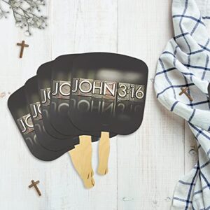 Swanson Christian Products Parlor and Church Hand Fan - Traditional Style - John 3:16 (Package of 50)