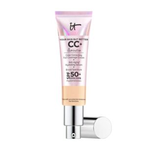 it cosmetics cc+ cream illumination, light medium (c) – color correcting cream, full-coverage foundation, hydrating serum & spf 50+ sunscreen – radiant finish – 1.08 fl oz