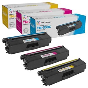 ld compatible toner cartridge replacement for brother tn-339 extra high yield (cyan, magenta, yellow, 3-pack)
