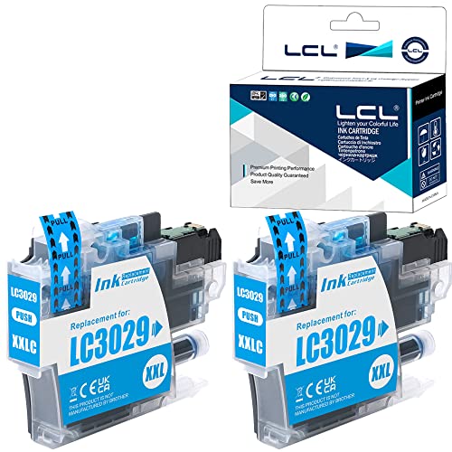 LCL Compatible Ink Cartridge Replacement for Brother LC3029 XXL LC3029C High Yield MFC-J5830DW J5830DWXL J5930DW J6535DW J6535DWXL J6935DW (2-Pack Cyan)