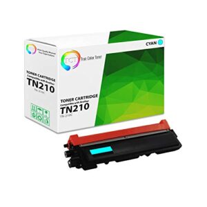 tct premium compatible toner cartridge replacement for brother tn-210 tn210c cyan works with brother hl-3040 3070 3045 3075, mfc-9010 9120 9320 9125 9325 printers (1,400 pages)