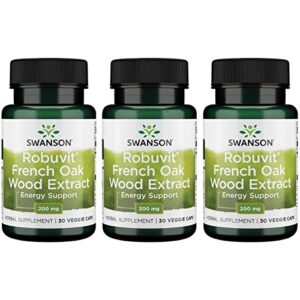 swanson robuvit french oak wood extract 200 milligrams 30 veg capsules (3 pack)