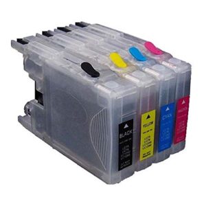 aqree refillable cartridge set for printers (lc71 lc75) – mfc-j280w mfc-j425w mfc-j430w mfc-j435w mfc-j5910dw mfc-j625dw mfc-j6510dw mfc-j6710dw mfc-j6910dw mfc-j825dw mfc-j835dw