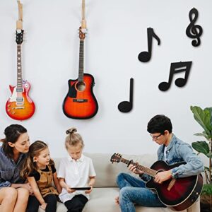 5 Pcs Wooden Music Wall Decor Black Treble Clef Wooden Wall Decor Music Notes Wall Art Room Decor Wood Musical Notes Wall Hanging Music Wall Sign Music Notes Party Decorations for Studio Home Bedroom