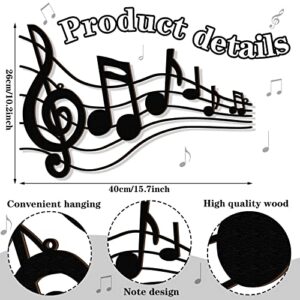 5 Pcs Wooden Music Wall Decor Black Treble Clef Wooden Wall Decor Music Notes Wall Art Room Decor Wood Musical Notes Wall Hanging Music Wall Sign Music Notes Party Decorations for Studio Home Bedroom