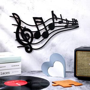 5 Pcs Wooden Music Wall Decor Black Treble Clef Wooden Wall Decor Music Notes Wall Art Room Decor Wood Musical Notes Wall Hanging Music Wall Sign Music Notes Party Decorations for Studio Home Bedroom