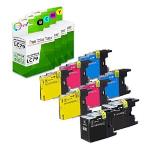 tct compatible ink cartridge replacement for brother lc79 lc79bk lc79c lc79m lc79y super high yield works with brother mfc-5910dw j6510dw j6710dw j6910dw printers (b, c, m, y) – 8 pack