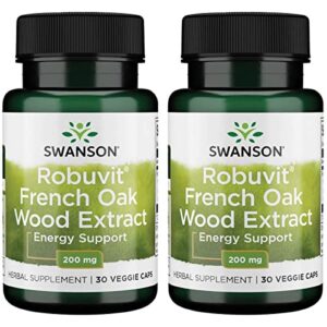 swanson robuvit french oak wood extract 200 milligrams 30 veg capsules (2 pack)