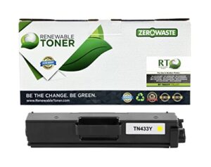 renewable toner compatible toner cartridge high yield replacement for brother tn433y tn433 hl and mfc multifunction hl-l8260 hl-l8360 hl-l9310 mfc-l8610 mfc-l8900 (yello)