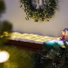 home depot christmas village tabletop lighted snow blanket 80 warm white led lights 9 function lights 5 feet long