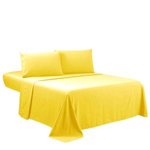 california king size sheet set – 6 piece 21 inches deep pocket 1000 thread count bed sheet set for california king bed double brushed cotton yellow bedding sheets & pillowcases