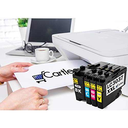 Cartlee 4 Compatible Ink Cartridges Replacement for Brother LC3037 XXL Super High Yield for Brother MFC-J5845DW XL MFC-J5945DW MFC-J6545DW XL MFC-J6945DW - 1 Black, 1 Cyan, 1 Magenta, 1 Yellow