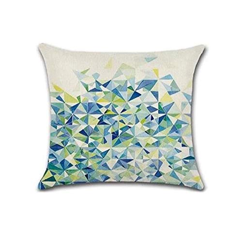 Holiday Depot Set of 4 Pillow Covers 18x18, Modern Geometric Green Pattern Style, Cotton Linen Fabric Decorative Indoor/Outdoor Throw Pillow Case Set 45x45cm