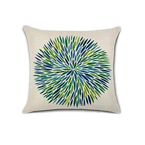 Holiday Depot Set of 4 Pillow Covers 18x18, Modern Geometric Green Pattern Style, Cotton Linen Fabric Decorative Indoor/Outdoor Throw Pillow Case Set 45x45cm