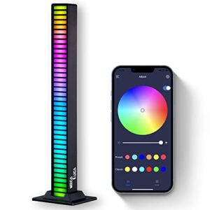 Rhythm RGB Light Bar, Mini Rechargeable Music Sync Voice Activated Colorful LED Lighting, 40 Bit Ambient Sound SR, Portable Multicolor Light Decor for Home, Gaming, TV, PC, Car, Party, DJ Studio