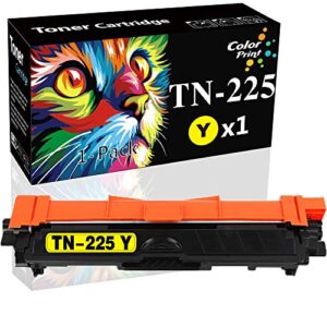 colorprint compatible tn225 toner cartridge replacement for brother tn-225y tn-225 tn-221 tn221 used for hl-3140cw hl-3170cdw hl-3180cdw mfc 9130cw 9330cdw 9340cdw dcp-9020cdn printer (1-pack, yellow)