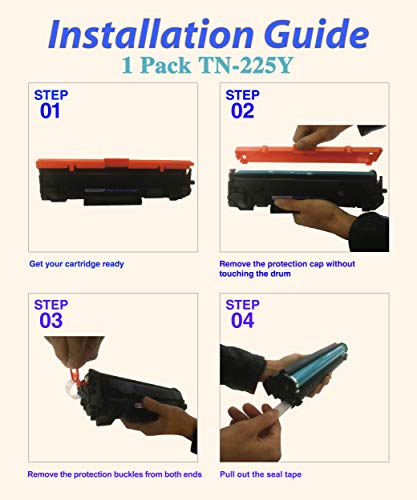 ColorPrint Compatible TN225 Toner Cartridge Replacement for Brother TN-225Y TN-225 TN-221 TN221 Used for HL-3140CW HL-3170CDW HL-3180CDW MFC 9130CW 9330CDW 9340CDW DCP-9020CDN Printer (1-Pack, Yellow)