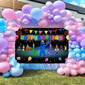 Game Happy Birthday Backdrop Cartoon Party Banner Decorations Photography Background Decor Photo Booth Studio Prop 3-5x7 FT