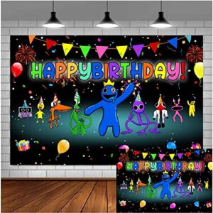 game happy birthday backdrop cartoon party banner decorations photography background decor photo booth studio prop 3-5×7 ft