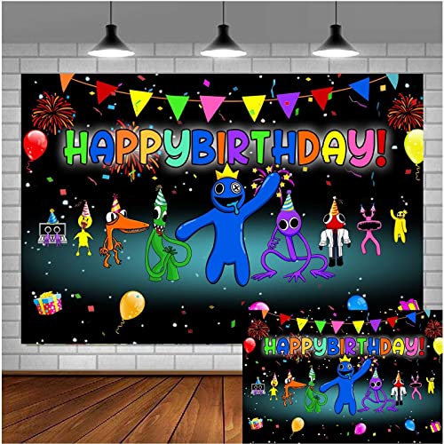 Game Happy Birthday Backdrop Cartoon Party Banner Decorations Photography Background Decor Photo Booth Studio Prop 3-5x7 FT