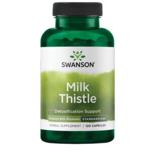 swanson milk thistle (standardized) – herbal liver support supplement w/ 80% silymarin – natural formula helping to maintain overall health & wellbeing – (120 capsules)