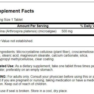 Swanson Spirulina 500 Milligrams 180 Tabs