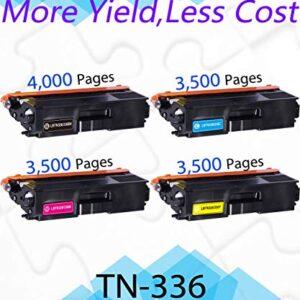 EASYPRINT (4-Pack) Compatible TN336 TN-336 Toner Cartridges Replacement for Brother MFC-L8600CDW L8850CDW 9550CDW L8250CDN 8350CDW 8350CDWT, (1x Black, 1x Cyan, 1x Magenta, 1x Yellow)