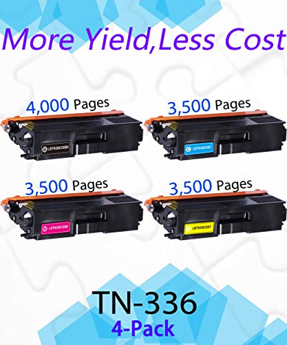 EASYPRINT (4-Pack) Compatible TN336 TN-336 Toner Cartridges Replacement for Brother MFC-L8600CDW L8850CDW 9550CDW L8250CDN 8350CDW 8350CDWT, (1x Black, 1x Cyan, 1x Magenta, 1x Yellow)