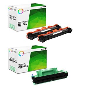 tct premium compatible toner cartridge and drum unit replacement for brother tn1060 dr1060 works with brother hl-1110 1212w, mfc-1810 1910w, dcp-1510r 1612w printers (2 tn-1060, 1 dr-1060) – 3 pack