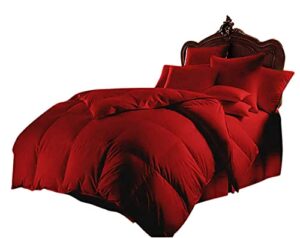 soft bed in bag 1000 series egyptian cotton 7 piece 500 gsm warm comforter set ( comforter + flat sheet + fitted sheet 16″ deep + 4 pillow cases ) bedding set oversized king burgundy