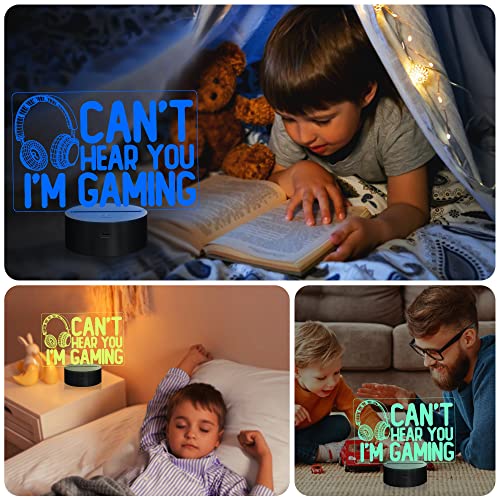 YuanDian Can't Hear You I'm Gaming Night Light, Headset Graphic Video Games Gamer Gift Funny 3D Illusion Lamp 16 Colors Changing Touch & Remote Control for Men Gamers Teenagers and Kids