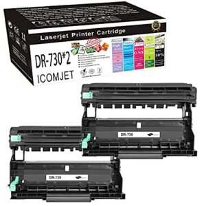 icomjet compatible drum unit replacement for brother dr730 dr-730 use for brother hl-l2350dw hl-l2370dw mfc-l2730dw hl-l2390dw hl-l2395dw dcp-l2550dw mfc-l2710dw mfc-l2750dw printer (2 drum,black)